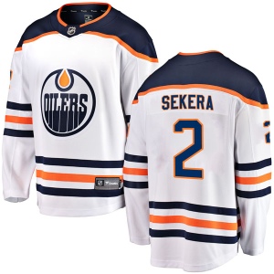 Men's Andrej Sekera Edmonton Oilers Authentic Away Breakaway Jersey - White