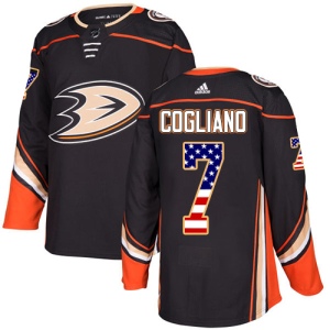 Men's Andrew Cogliano Anaheim Ducks Authentic USA Flag Fashion Jersey - Black