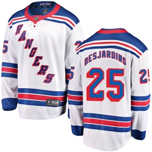 Men's Andrew Desjardins New York Rangers Breakaway Away Jersey - White