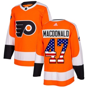 Men's Andrew MacDonald Philadelphia Flyers Authentic USA Flag Fashion Jersey - Orange