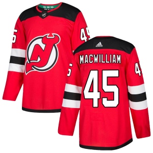 Men's Andrew MacWilliam New Jersey Devils Authentic Home Jersey - Red