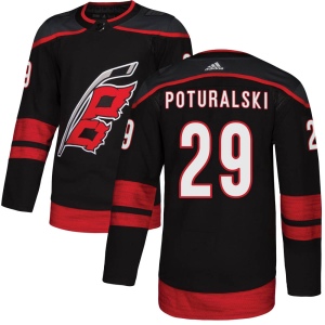 Men's Andrew Poturalski Carolina Hurricanes Authentic Alternate Jersey - Black