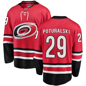 Men's Andrew Poturalski Carolina Hurricanes Breakaway Home Jersey - Red