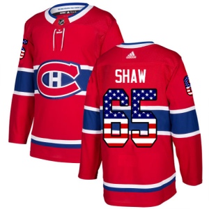 Men's Andrew Shaw Montreal Canadiens Authentic USA Flag Fashion Jersey - Red