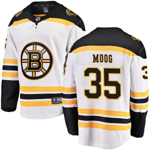 Men's Andy Moog Boston Bruins Breakaway Away Jersey - White