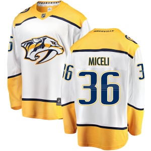 Men's Angelo Miceli Nashville Predators Breakaway Away Jersey - White