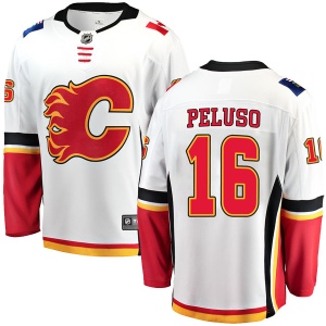 Men's Anthony Peluso Calgary Flames Breakaway Away Jersey - White