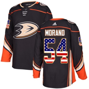 Men's Antoine Morand Anaheim Ducks Authentic USA Flag Fashion Jersey - Black