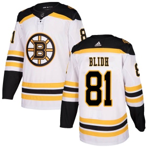 Men's Anton Blidh Boston Bruins Authentic Away Jersey - White