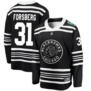 Men's Anton Forsberg Chicago Blackhawks 2019 Winter Classic Breakaway Jersey - Black