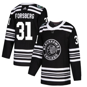 Men's Anton Forsberg Chicago Blackhawks Authentic 2019 Winter Classic Jersey - Black