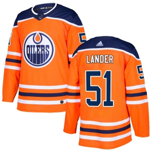 Men's Anton Lander Edmonton Oilers Authentic r Home Jersey - Orange