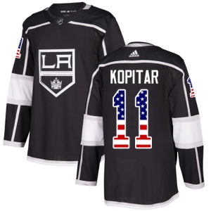 Men's Anze Kopitar Los Angeles Kings Authentic USA Flag Fashion Jersey - Black