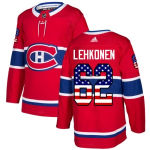 Men's Artturi Lehkonen Montreal Canadiens Authentic USA Flag Fashion Jersey - Red