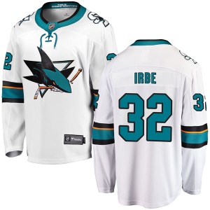 Men's Arturs Irbe San Jose Sharks Breakaway Away Jersey - White