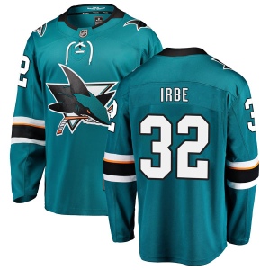 Men's Arturs Irbe San Jose Sharks Breakaway Home Jersey - Teal