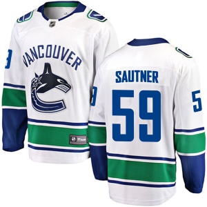 Men's Ashton Sautner Vancouver Canucks Breakaway Away Jersey - White