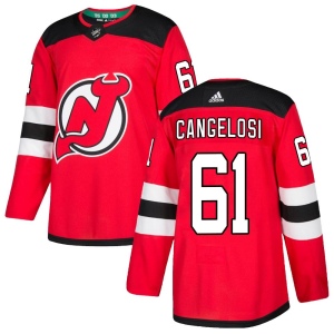 Men's Austin Cangelosi New Jersey Devils Authentic Home Jersey - Red