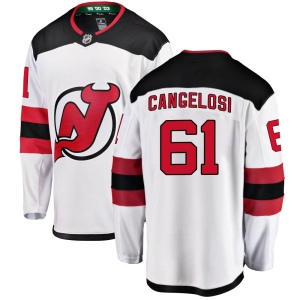 Men's Austin Cangelosi New Jersey Devils Breakaway Away Jersey - White