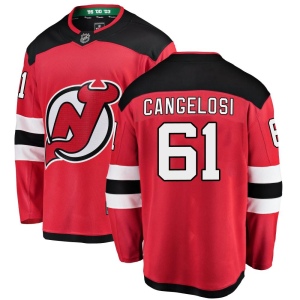 Men's Austin Cangelosi New Jersey Devils Breakaway Home Jersey - Red