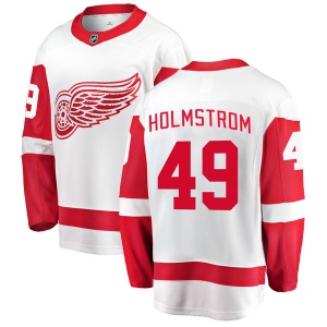 Men's Axel Holmstrom Detroit Red Wings Breakaway Away Jersey - White