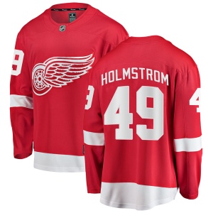 Men's Axel Holmstrom Detroit Red Wings Breakaway Home Jersey - Red