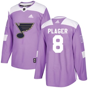 Men's Barclay Plager St. Louis Blues Authentic Hockey Fights Cancer Jersey - Purple