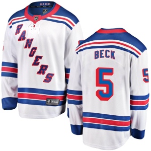 Men's Barry Beck New York Rangers Breakaway Away Jersey - White