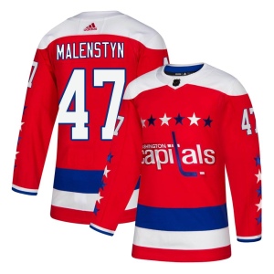 Men's Beck Malenstyn Washington Capitals Authentic Alternate Jersey - Red