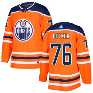 Men's Ben Betker Edmonton Oilers Authentic r Home Jersey - Orange