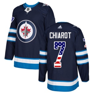 Men's Ben Chiarot Winnipeg Jets Authentic USA Flag Fashion Jersey - Navy Blue