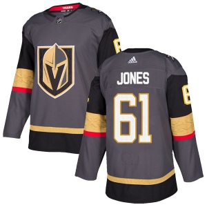 Men's Ben Jones Vegas Golden Knights Authentic Gray Home Jersey - Gold