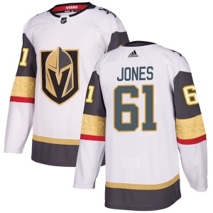 Men's Ben Jones Vegas Golden Knights Authentic White Away Jersey - Gold