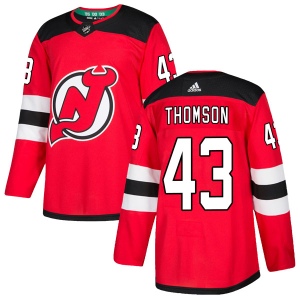 Men's Ben Thomson New Jersey Devils Authentic Home Jersey - Red