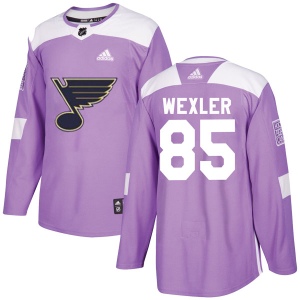 Men's Ben Wexler St. Louis Blues Authentic Hockey Fights Cancer Jersey - Purple