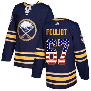 Men's Benoit Pouliot Buffalo Sabres Authentic USA Flag Fashion Jersey - Navy Blue