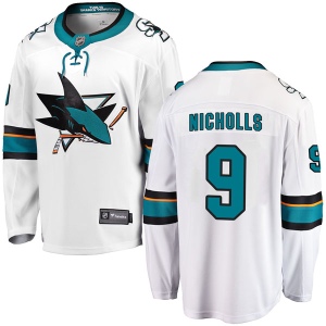 Men's Bernie Nicholls San Jose Sharks Breakaway Away Jersey - White