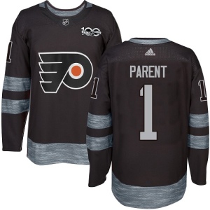 Men's Bernie Parent Philadelphia Flyers Authentic 1917-2017 100th Anniversary Jersey - Black