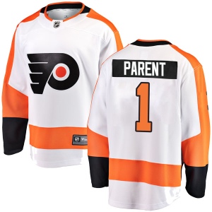 Men's Bernie Parent Philadelphia Flyers Breakaway Away Jersey - White