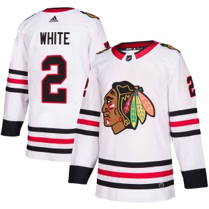 Men's Bill White Chicago Blackhawks Authentic Away Jersey - White