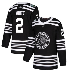 Men's Bill White Chicago Blackhawks Authentic Black 2019 Winter Classic Jersey - White