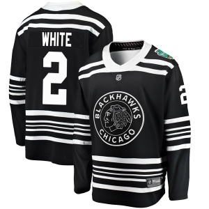 Men's Bill White Chicago Blackhawks Black 2019 Winter Classic Breakaway Jersey - White