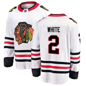 Men's Bill White Chicago Blackhawks Breakaway Away Jersey - White