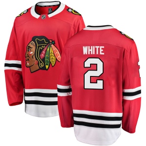 Men's Bill White Chicago Blackhawks Breakaway Red Home Jersey - White