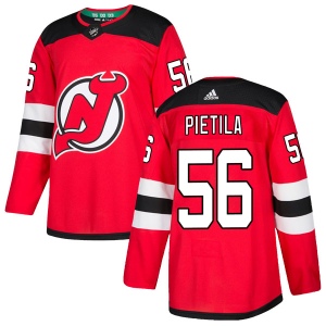 Men's Blake Pietila New Jersey Devils Authentic Home Jersey - Red