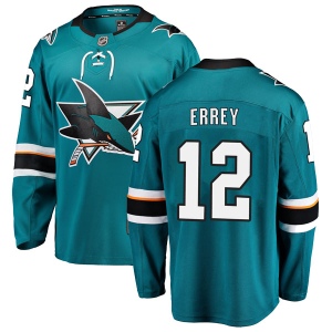 Men's Bob Errey San Jose Sharks Breakaway Home Jersey - Teal