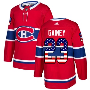 Men's Bob Gainey Montreal Canadiens Authentic USA Flag Fashion Jersey - Red