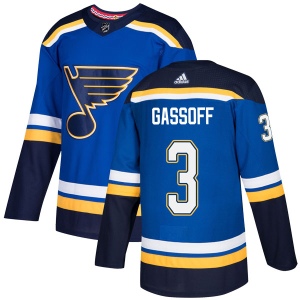 Men's Bob Gassoff St. Louis Blues Authentic Home Jersey - Blue