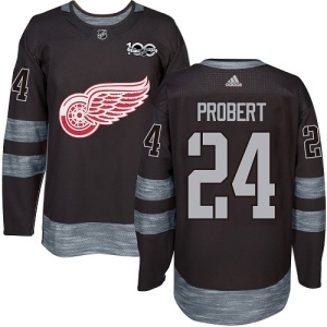 Men's Bob Probert Detroit Red Wings Authentic 1917-2017 100th Anniversary Jersey - Black