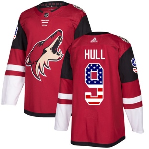 Men's Bobby Hull Arizona Coyotes Authentic USA Flag Fashion Jersey - Red